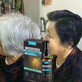 Copertura del siero per il trattamento dei capelli bianchi grigi Capelli bianchi al spray di riparazione del colore naturale nero Anti perdita dei capelli Ripristina la cura dei capelli sani