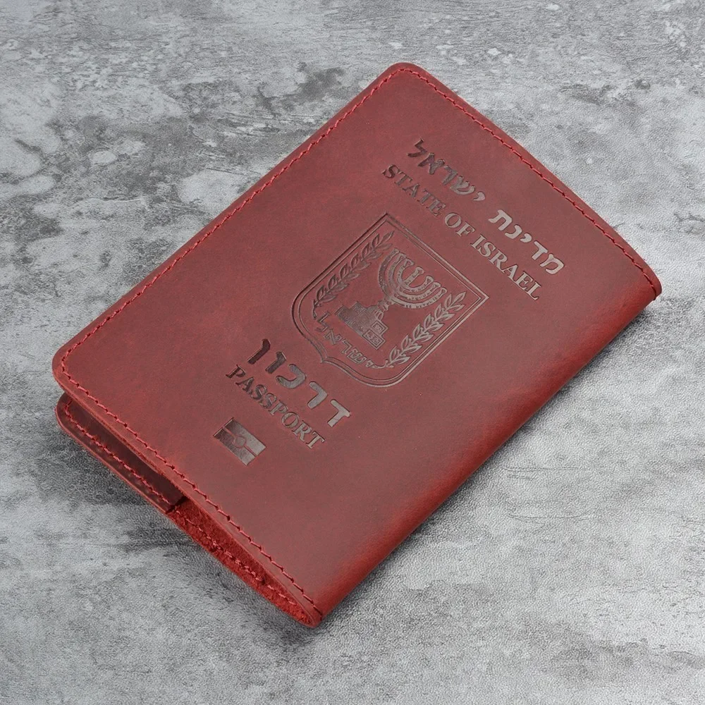 Genuine Leather Israeli Passport Cover For Israel Credit Card Holder Hebrew Passport Case Unisex Travel Wallet leather wallet,wallet card holder,card holder,credit card holder,credit card wallet,card wallet,id card holder,id card case,wallet card bag,business card holder