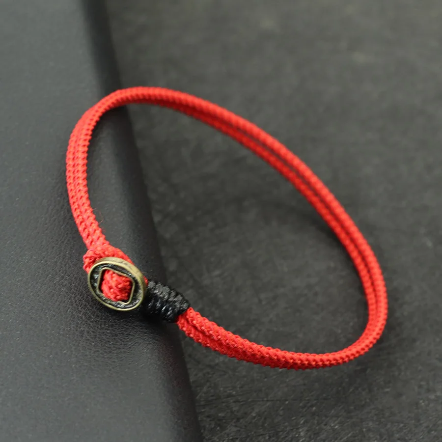 Neue Einfache Stil Männer Armband Seil Einfach Haken 2mm Dünne Schnur Armband Freizeit Zubehör Pulsera Makramee Glück Rot faden Joias – Detail 7