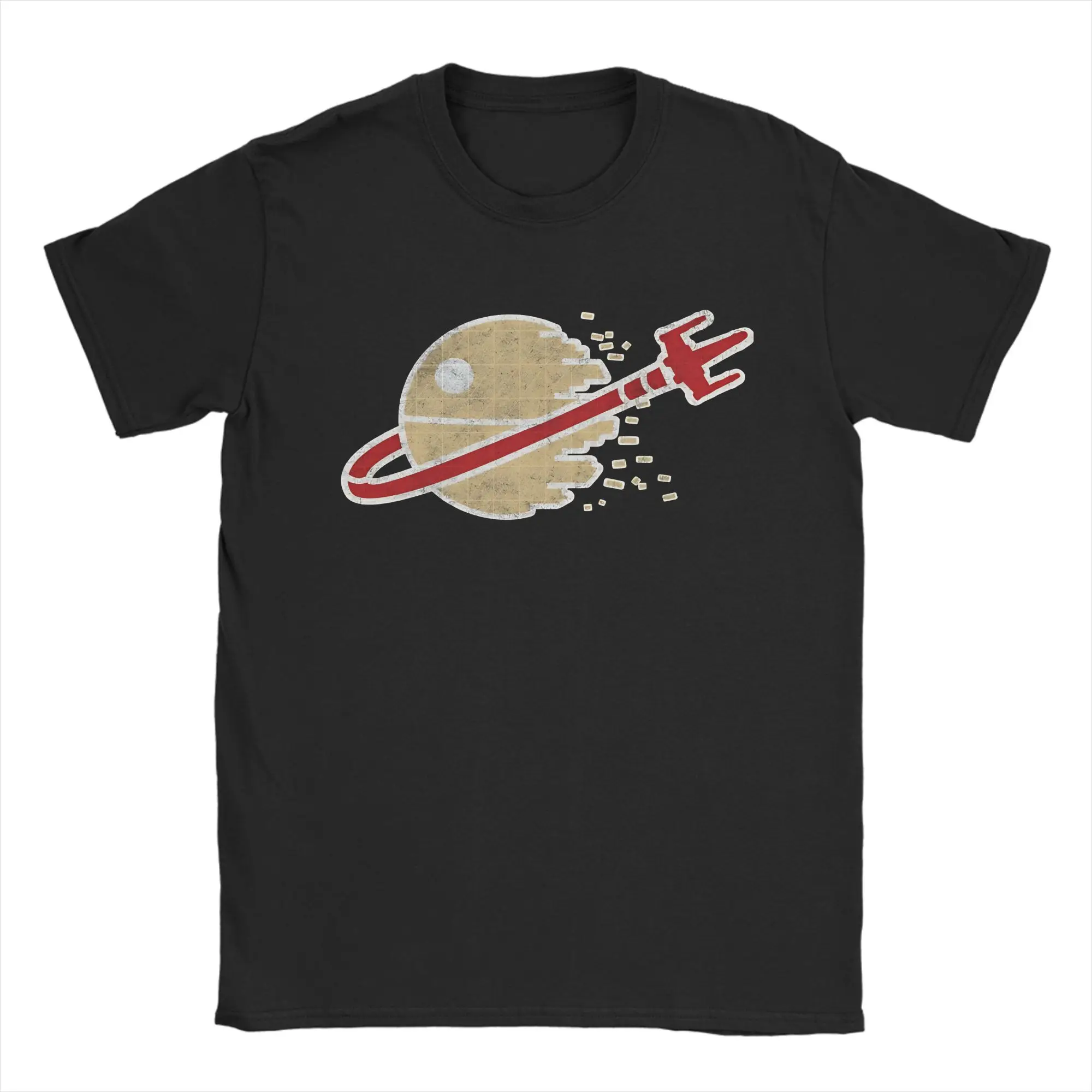 Klassisches Space Scene Distressed T-Shirt für Männer und Frauen, lässiges T-Shirt aus 100 % Baumwolle, Rundhalsausschnitt, kurze Ärmel, Sommerkleidung