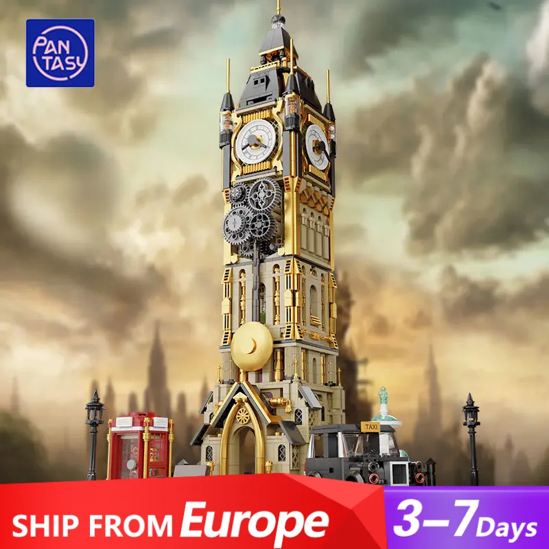 

Creative Expert Modular Buildings MOC 85008 Steampunk Clock Tower Punk Style Park Bell Tower Building Blocks Brick Puzzle Toys