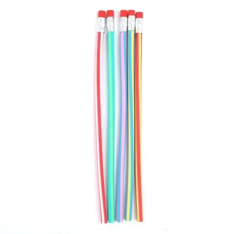 Magic Bendy Flexible Soft Pencil with Eraser Colorful Creative Novelty Bend Pencils for Kids Students Gift School Supplies 6