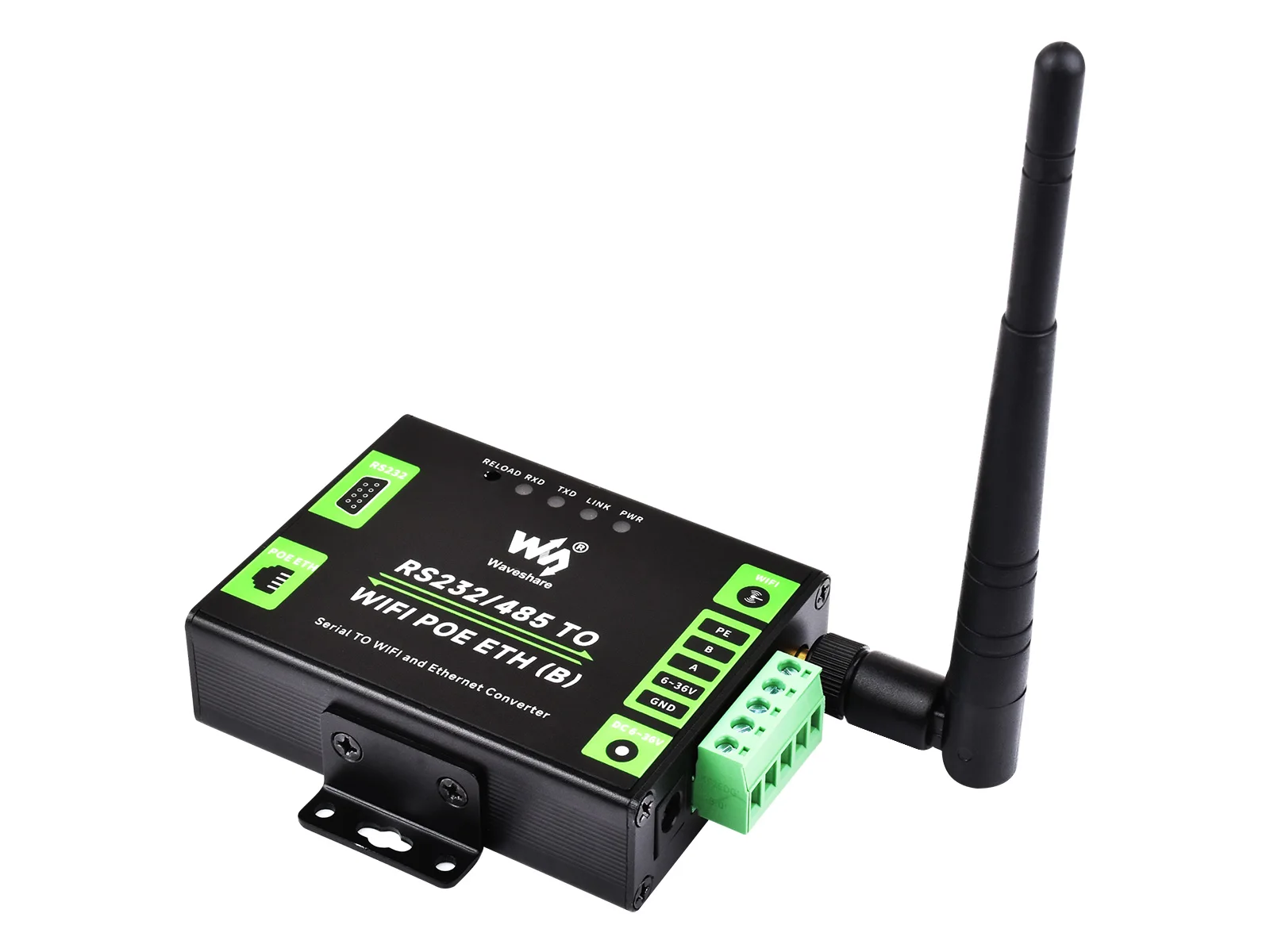 Waveshare-servidor Serial Industrial Gateway Modbus Suporte para Montagem em Wail e Montagem em Trilho Rs232 485 para Wifi e Ethernet - Imagem 3