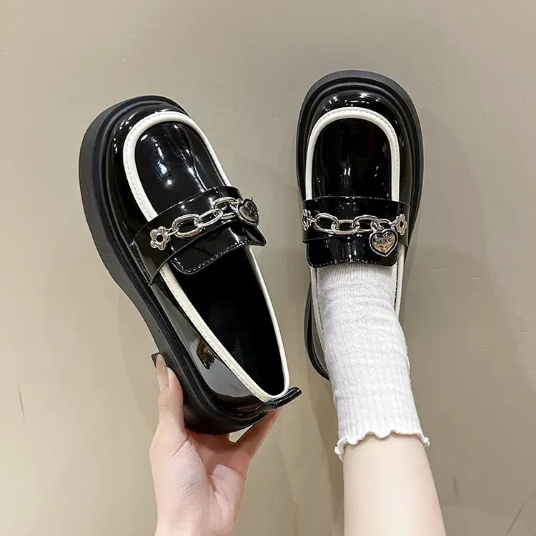 

Женские летние босоножки с круглым носком, повседневные женские кроссовки с мехом, оксфорды, женский стиль в британском стиле, новинка 2023, без шнуровки, в стиле ретро