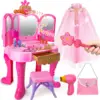 Magic Makeup Vanity Table & Chair Set for Girls with Light & Music, Pretend Play Toy