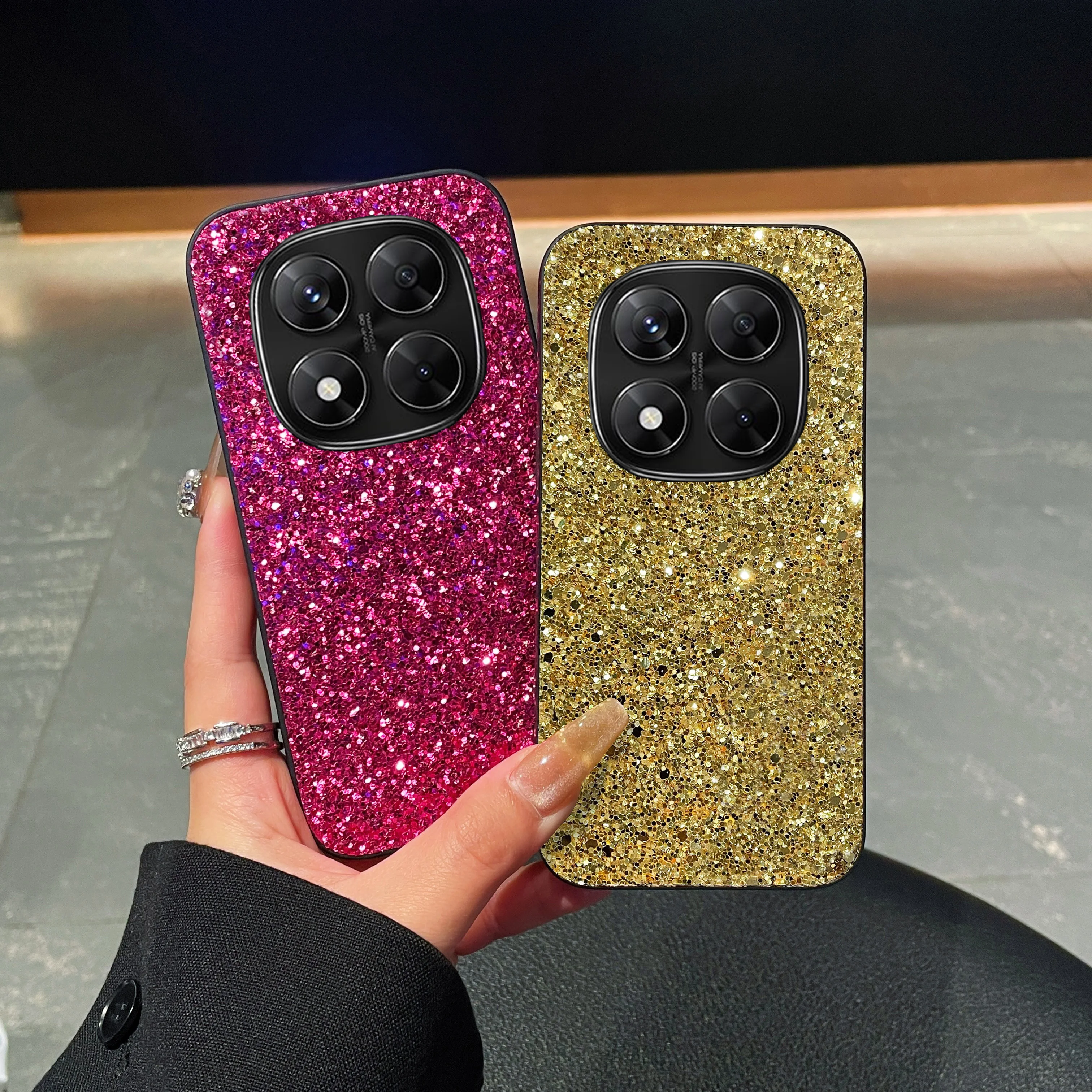 Luxury Colorful Glitter Diamond Leather Phone Case with Soft Back Cover