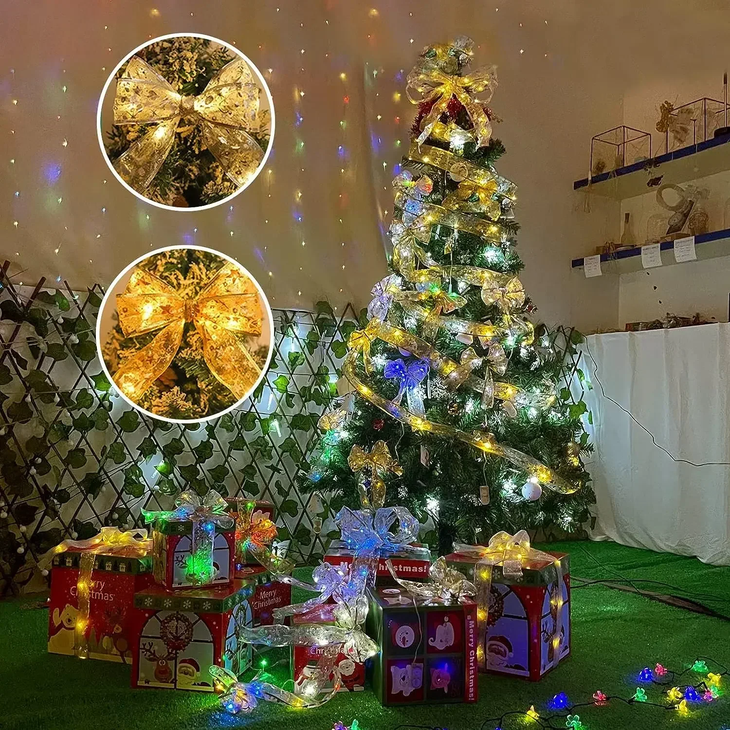 Luces De Estrellas 100 Luces LED Decoraciones Navideñas, Decora Para Casa, 33FT