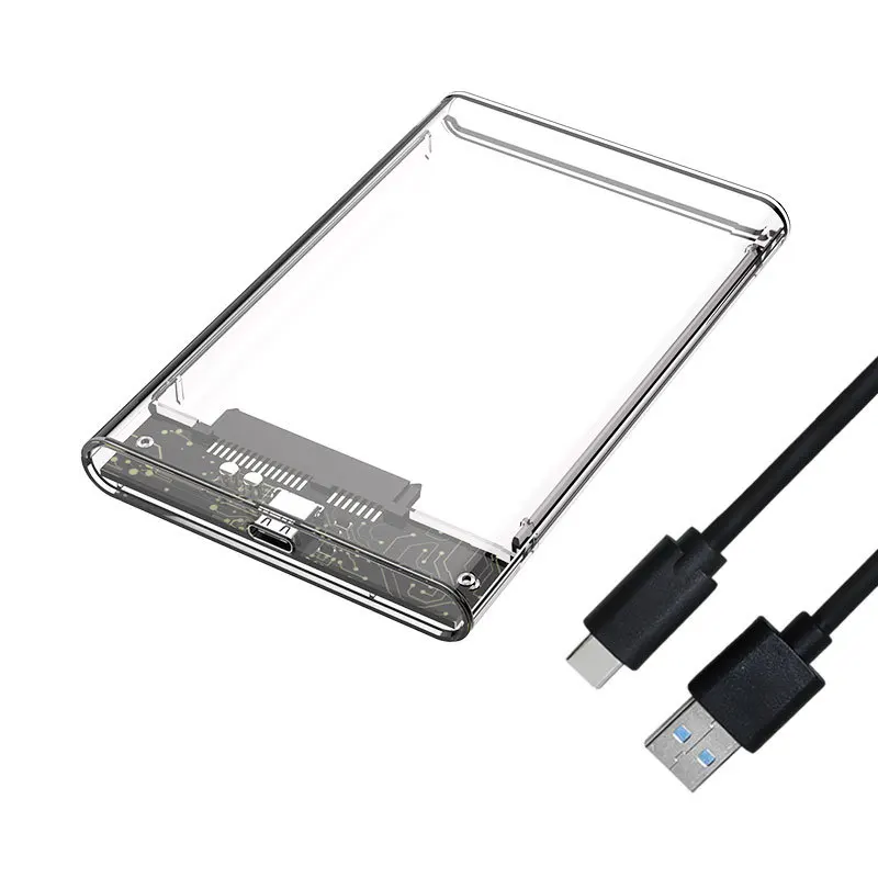 투명 USB3.0 2.5인치 HDD 인클로저 (시리얼 SATA SSD, 기계식 노트북, 모바일 하드 드라이브 케이스용)