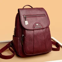 5 couleurs femmes sacs à Dos en cuir souple Vintage femme sacs à bandoulière Sac a Dos décontracté voyage dames Sac à Dos Mochilas sacs d'école 2