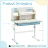 Kids Study Desk,Height Adjustable Children School Desk with Storage, Tilt Desktop, Pen Holder & Scale Ruler, Student Desk Table 3