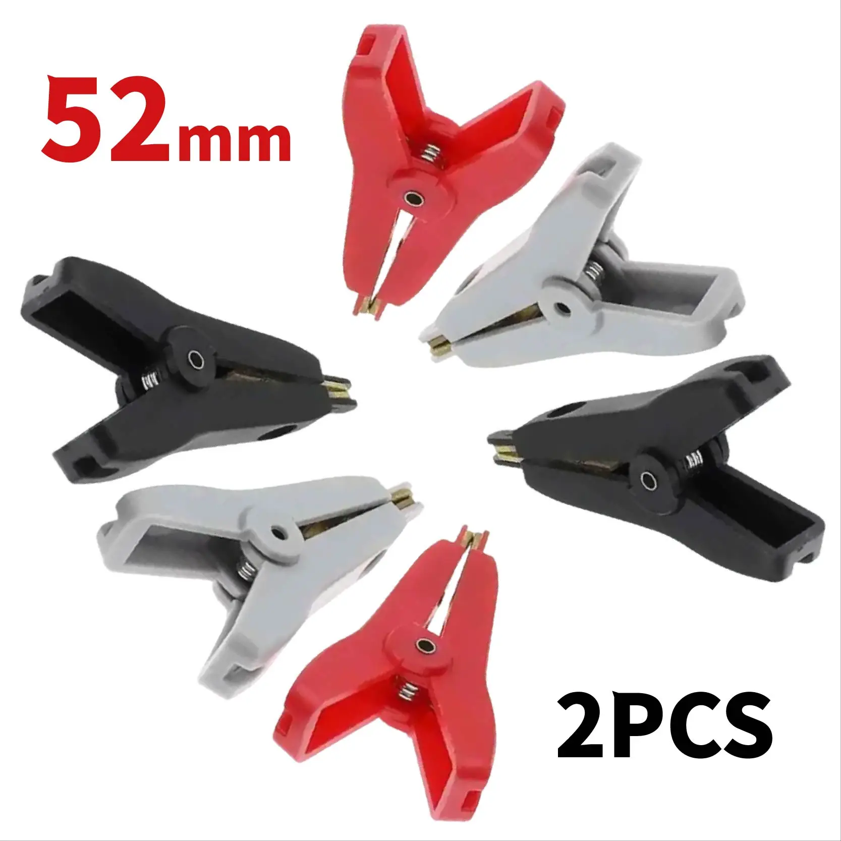 แบนคลิปจระเข้สายไฟแบตเตอรี่คลิปทดสอบโลหะทองแดงทองเหลืองจระเข้ LCR เคลวินจระเข้ CLAMP 52 มม. 1