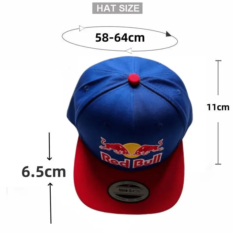 Fashionable letter embroidered Red Bull baseball cap for spring and autumn outdoor adjustable casual hat, sun protection hat 2