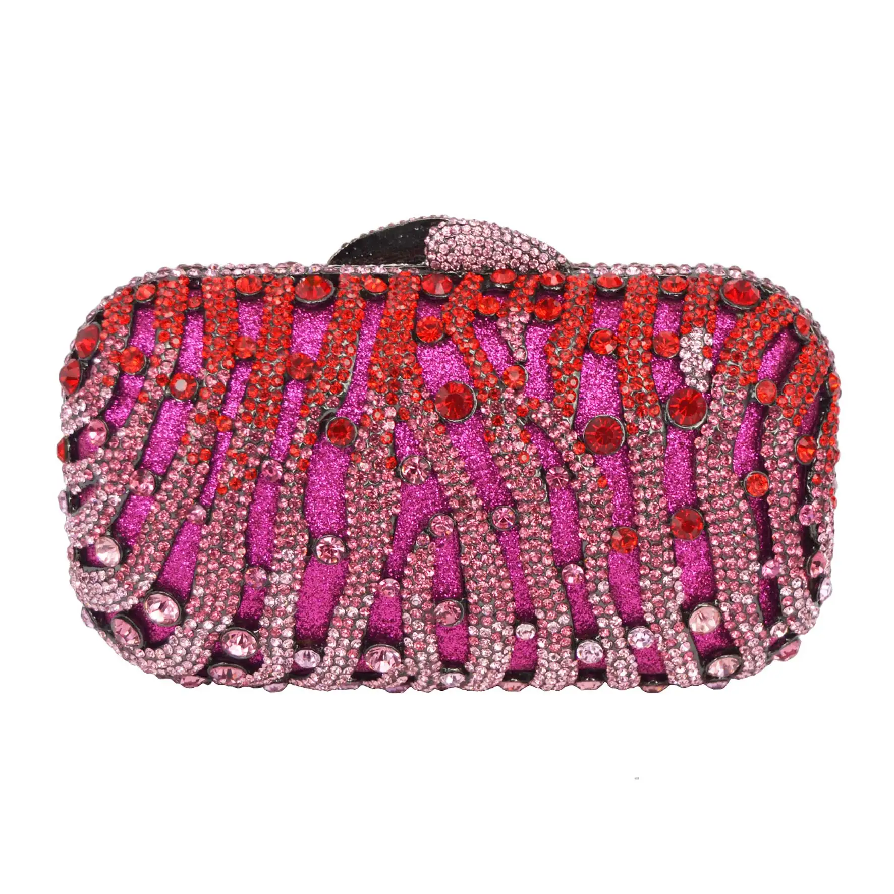 KHNMEET Studded striped Rhinestones Crystal Evening Clutch Bags Women Party bags wedding sparkly banquet purse handbag SC142