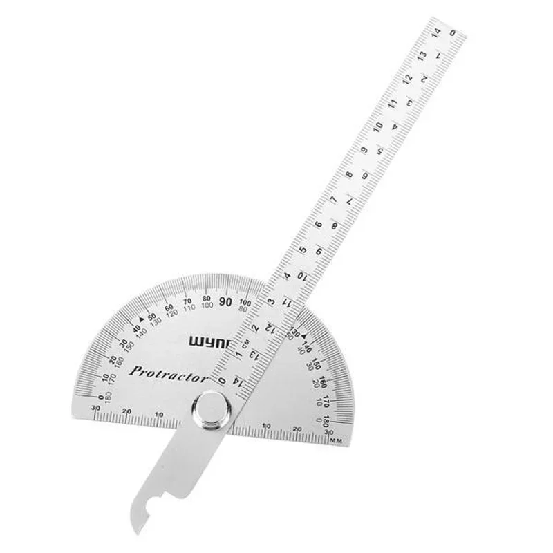 W0262A 90X150MM 180도 스테인레스 스틸 각도기 원형 각도 눈금자 도구