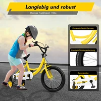 Vélo pour enfants de 16 pouces avec roues d'apprentissage, siège et guidon réglables, double frein - Acier au carbone, capacité de 132 lb 3