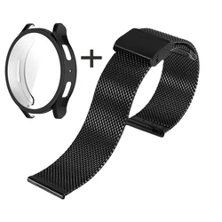 Premium Stainless Steel Milanese Loop Band with Soft TPU Protector - 2 Pack - Watch 7 40mm (Black set)