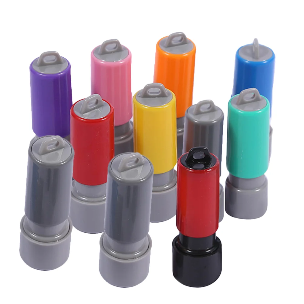 

10 Pcs Ink with Pad Self Stamps Holiday Small Making Tools