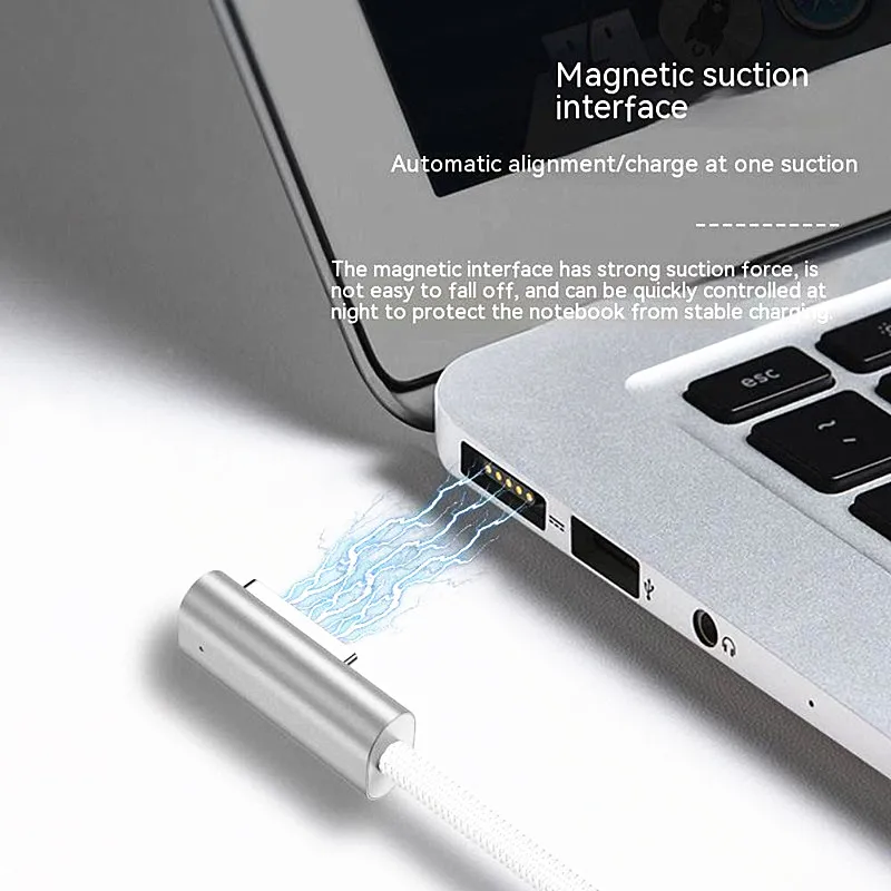 1.8M Converter Cord Laptop Fast Charging Cable 100W USB Type-C to Magsafe1 Magsafe2 Plug Adapter