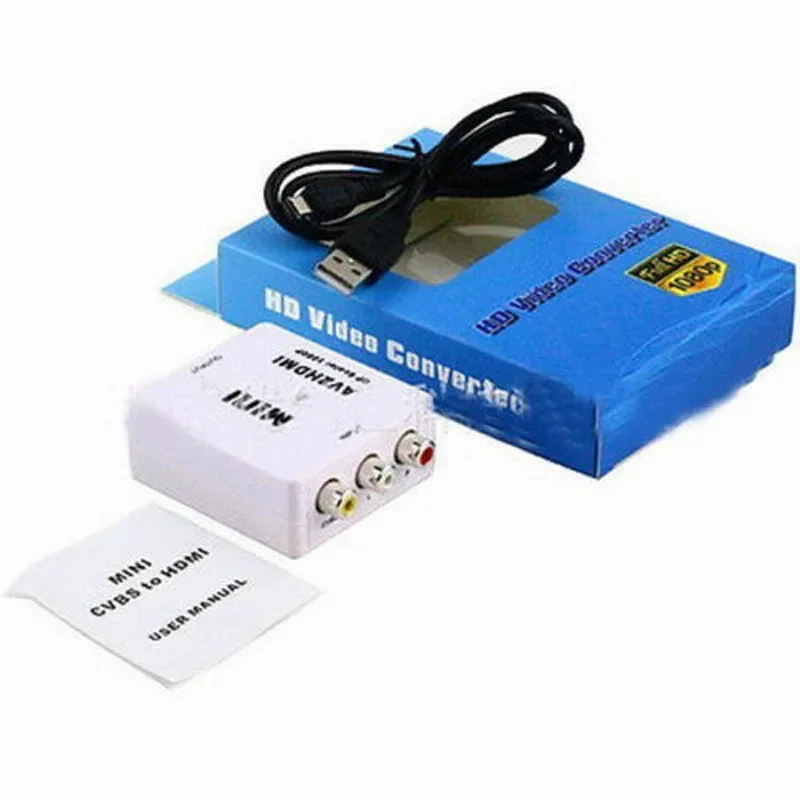 Mini AV2HDMI Converter 1080P Interface RCA TO HDMI-compatible 1080P AV Converter Signal HD Video Converter Composite Adapter hdmi to rf coax converter adapter hdmi compatible modulator digital signal to rf analog signal tv transmitter