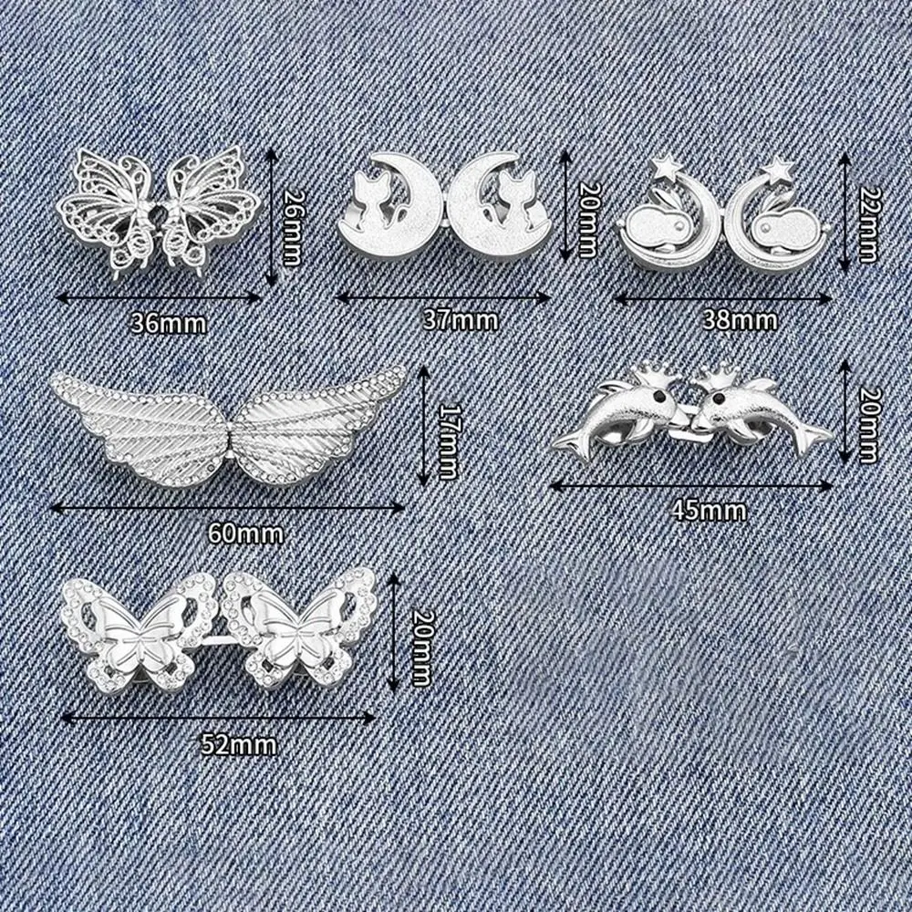 Tighten Waist Button for Women Skirt Pants Jeans Ornaments Adjustable Waist Clip Metal Pins Clothing Accessories Removable 6