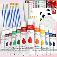 25/31/37pcs Acrylic Paint Set, Professional 12/18/24 Bulk Vibrant Pigment Acrylic Color 0.17oz Tubes Kit with 7pcs Painting Brus 1