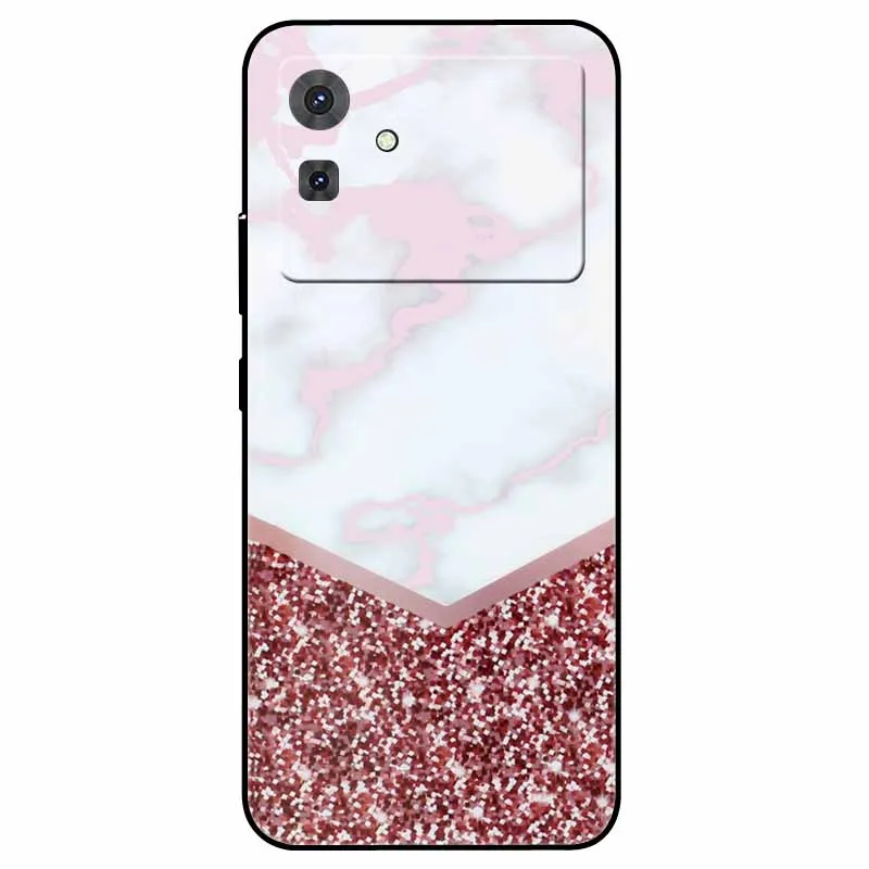 Floral Marble Silicone TPU Soft Phone Case with Cool Print Design