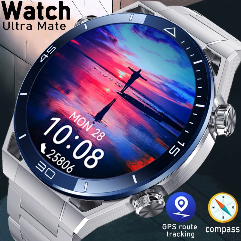 Reloj Inteligente Hombres Nfc Gps Rastreador Para Huawei Color De La Correa  Steel Blue