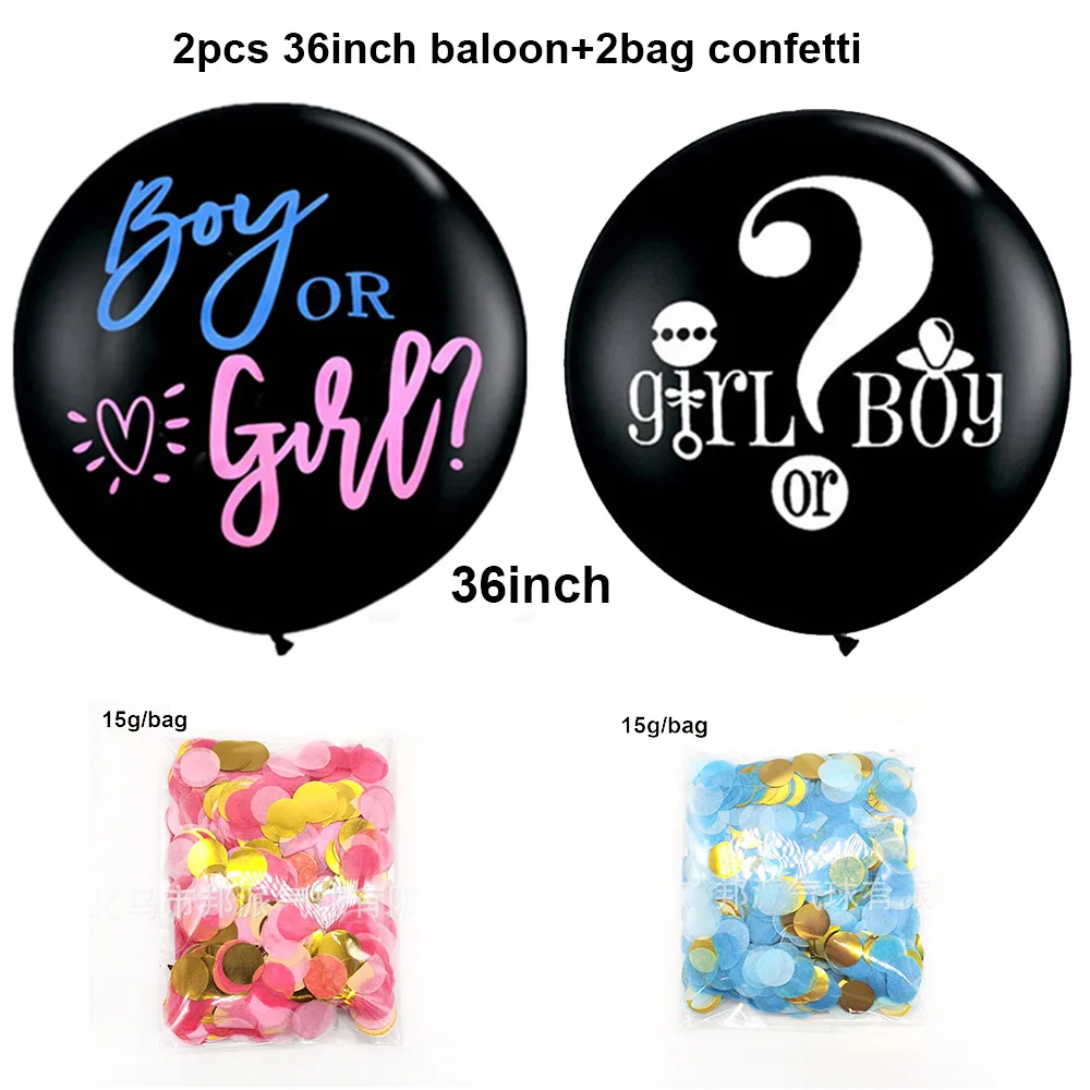 Baby Gender Reveal Decoration Set, Gender Reveal Party Poster Games with 54  Boy or Girl Voting Stickers, 26 Gender Reveal Party Supplies with Black