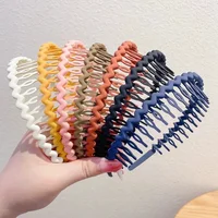Elegant Solid Color Wave Hairbands For Women Trendy Toothed Non-slip Hair Combs Hair Accessories Girl Face Wash - Image 2
