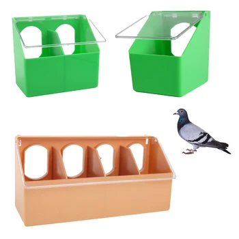 Pigeon 1/2/4Hole Hanging Cage Box Automatic Feeder Large Capacity Food Trough Food Storage Case Birds Supplies Pets Product 1Pc
