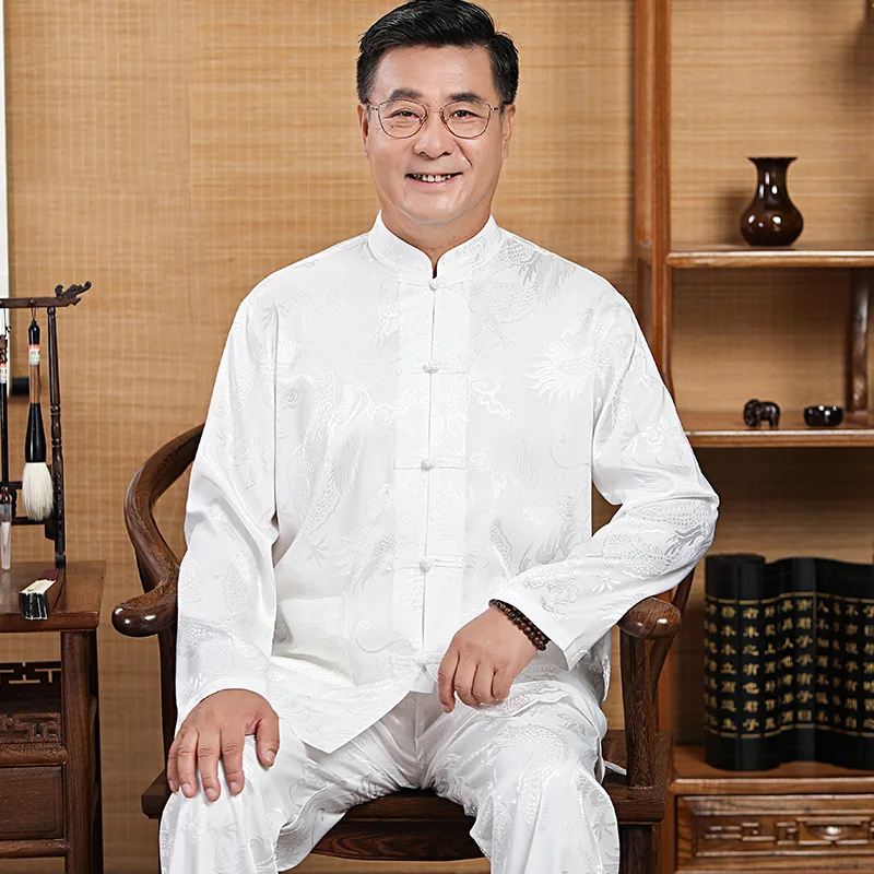 Tai Chi Clothing Men Silk Satin Kung Fu Suit