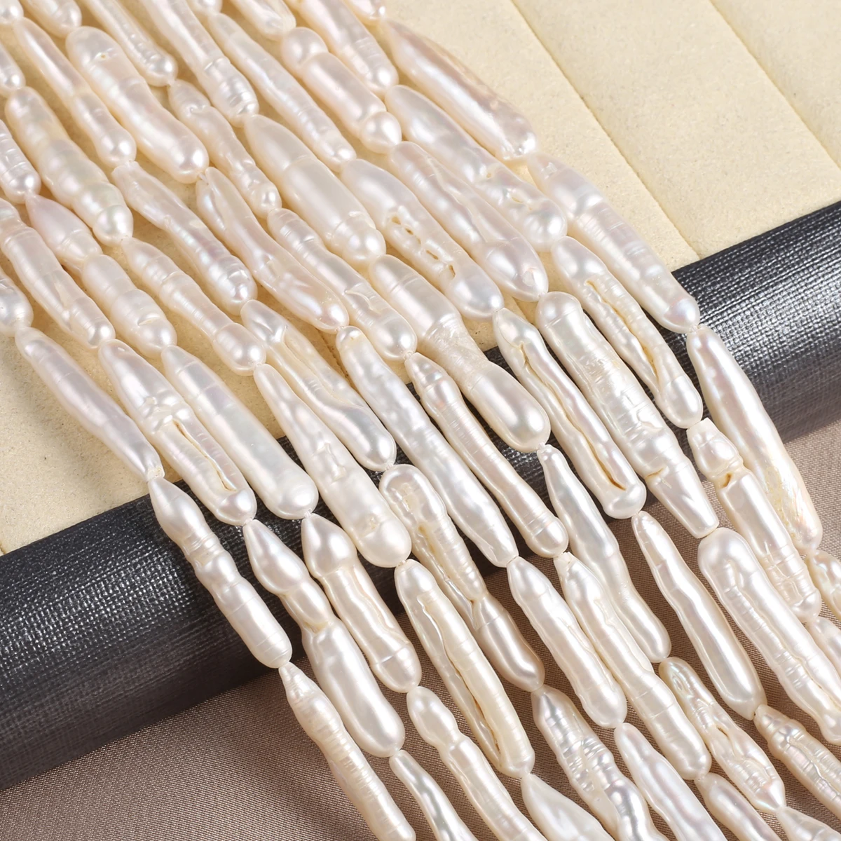 Natural Pearl Toothpick Beads Exquisite Shape Elegant Appearance for DIY Jewelry Making Handmade Bracelet Necklace Length 36cm