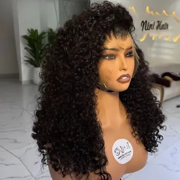 Parrucca Sintetica con Frontale in Pizzo HD13x4, Onde Profonde e Morbide, Linea dei Capelli Naturale, Senza Colla, Pronta all'Uso, Pre-Rifinita, per Uso Quotidiano da Donna