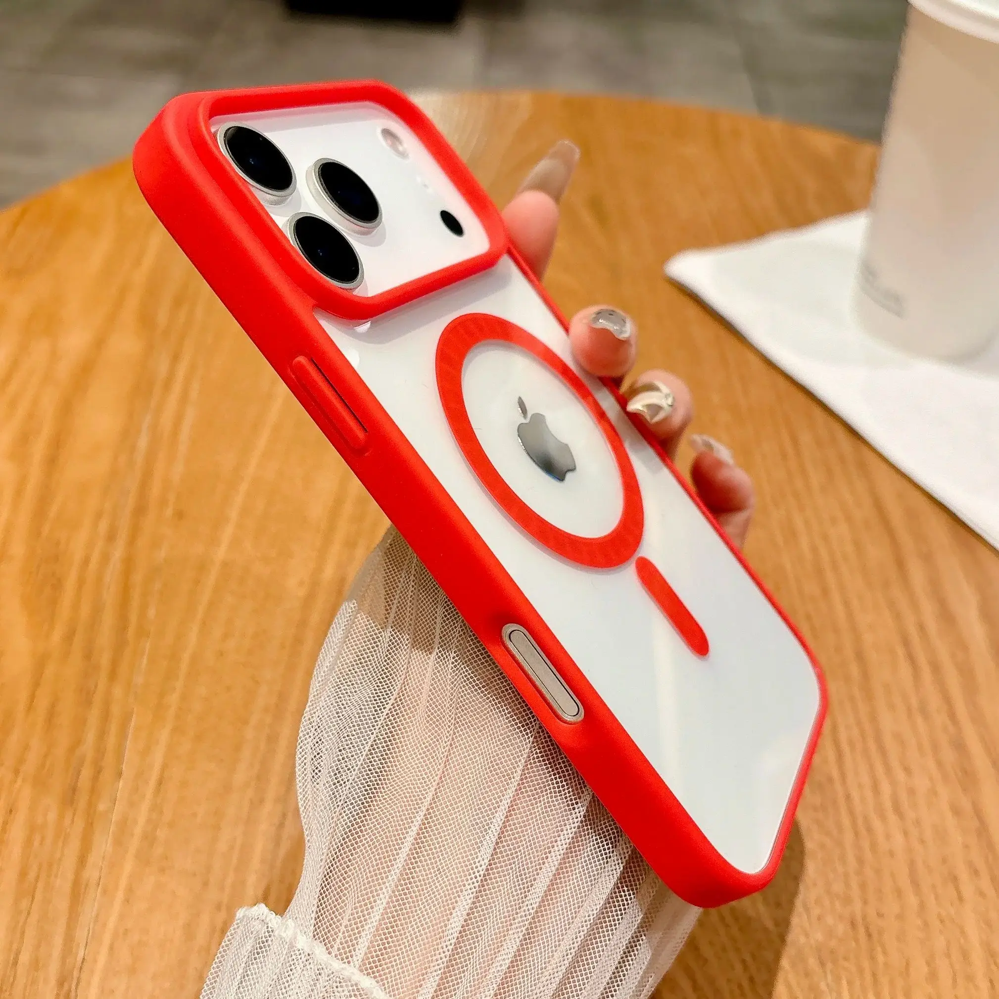 Magnetic Clear Acrylic Hard Case with Wireless Charging Compatibility