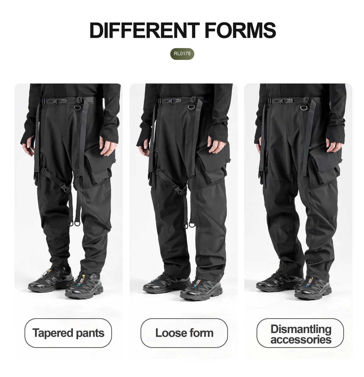 Reindee Lusion 22AW Outdoor adjustable waterproof cargo pants removable straps techwear warcore gorpcore