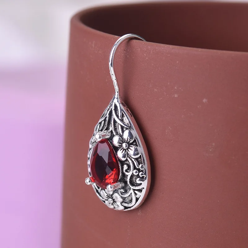 [haesool] 925Silver☆Natural Stone Ruby Earrings Natural Ruby Earrings, Stud Earrings, Red Ruby Earrings