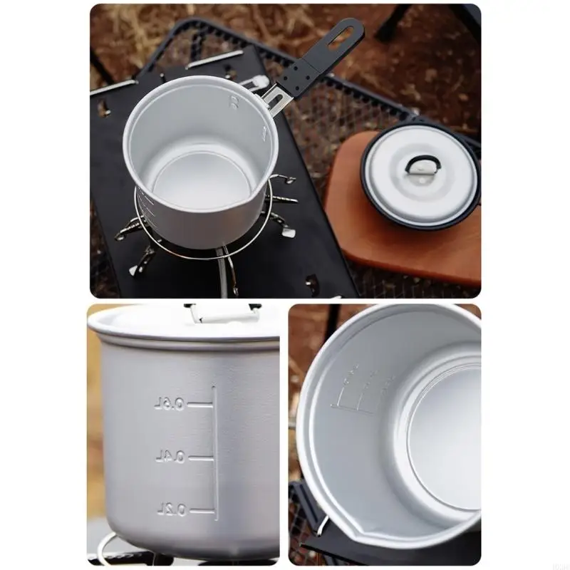 Durable Camping Teas Kettle Portable Foldable Handle Kettle For Making Teas Or Soup During Outdoor Excursions HX6C
