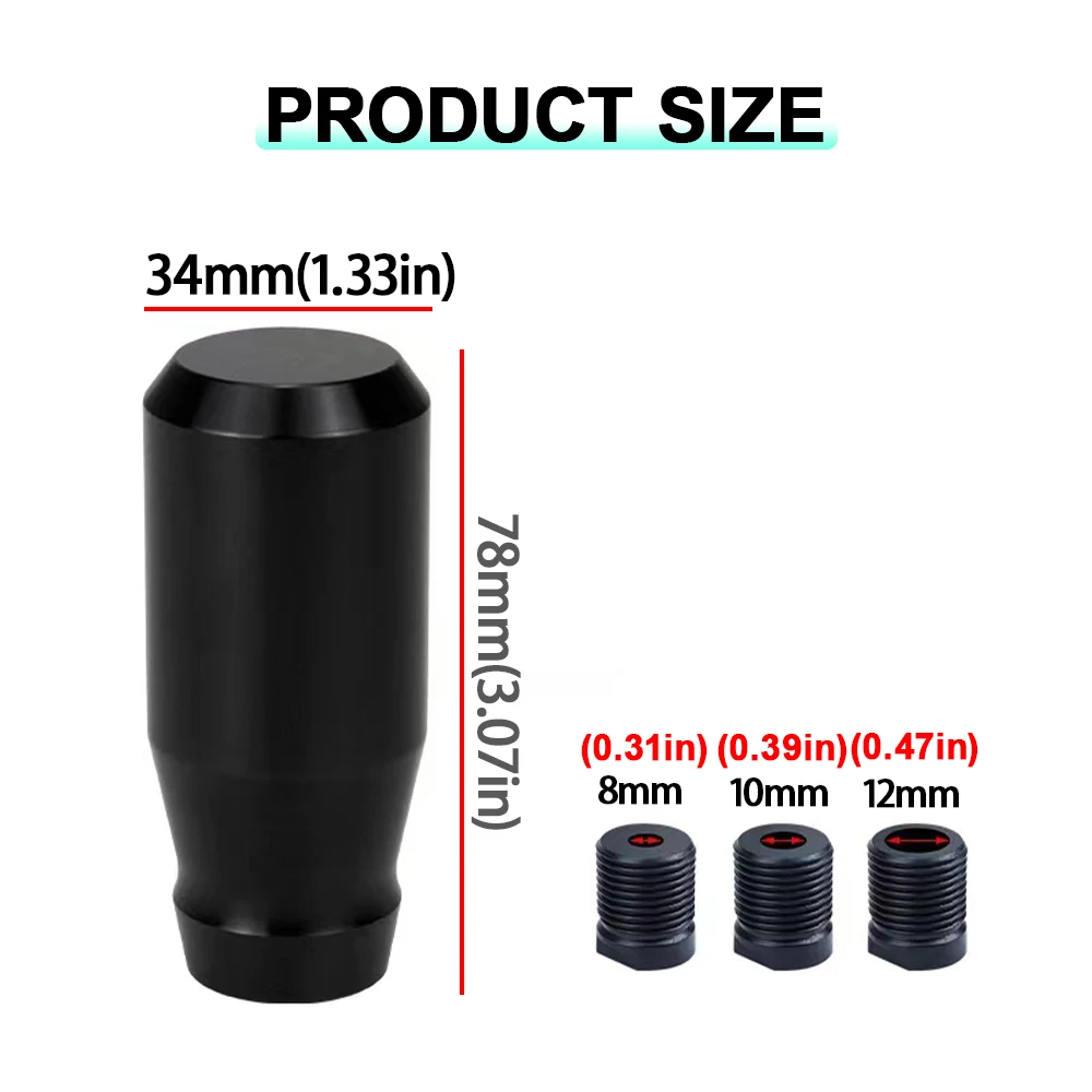 Car Gear Shift Knobs Car Gear Shift Knobs 78mm Aluminum Alloy Weighted Shifter Knobs Metal Gear Lever Stick Handle Car shift handle Adapter included