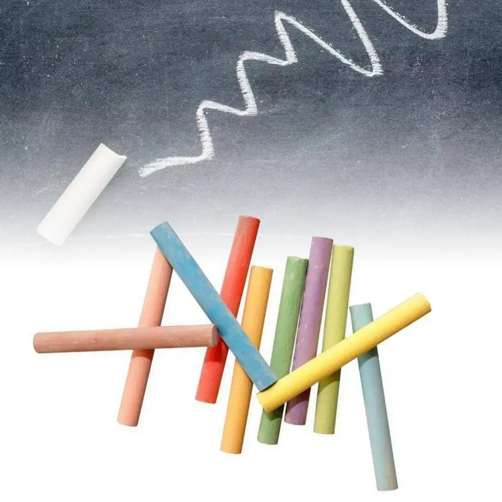 새로운 12 스틱 먼지가없는 드로잉 분필 학교 사무 용품 칠판 지우개 석고 회화 낙서 분필