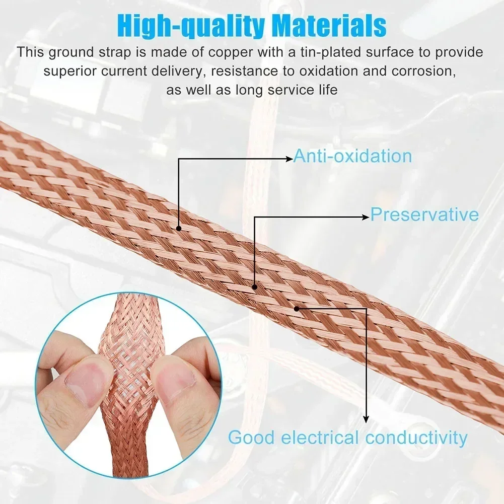 Veemoon Flexible Grounding Wire Cable Braided Cable Straps for Electrical Systems 100pcs Veemoon Flexible Grounding Wire Cable Braided Cable Straps for Electrical Systems 100pcs