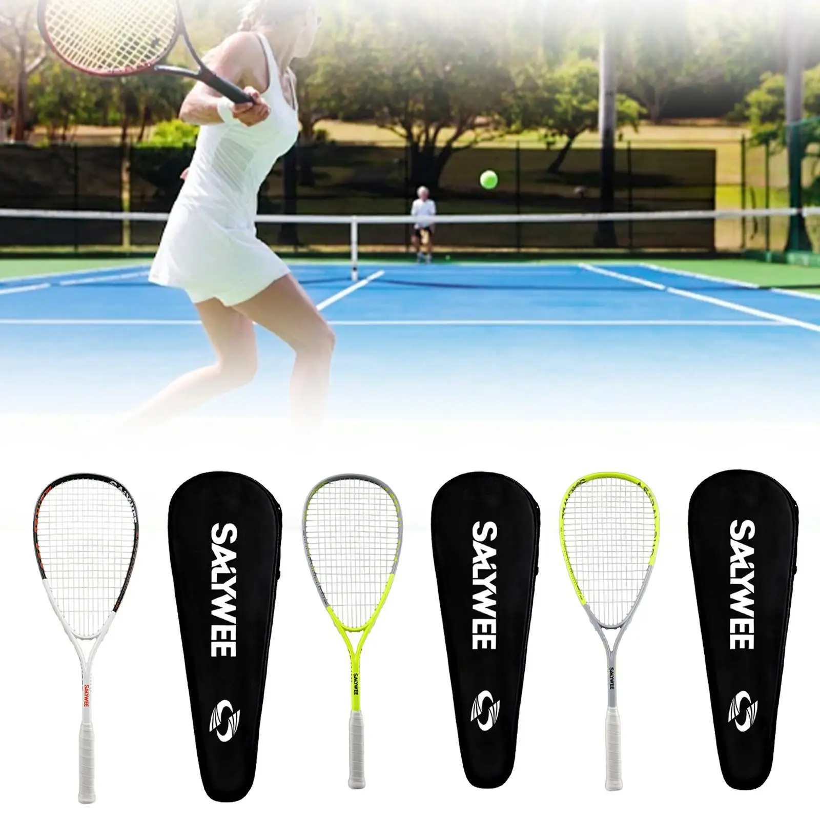 Carbon Fiber Frame Squash Racket Tear Drop Squash Racquet with Bag Squash Training Paddle for Park Traveling Indoor Beginners Carbon Fiber Frame Squash Racket Tear Drop Squash Racquet with Bag Squash Training Paddle for Park Traveling Indoor Beginners