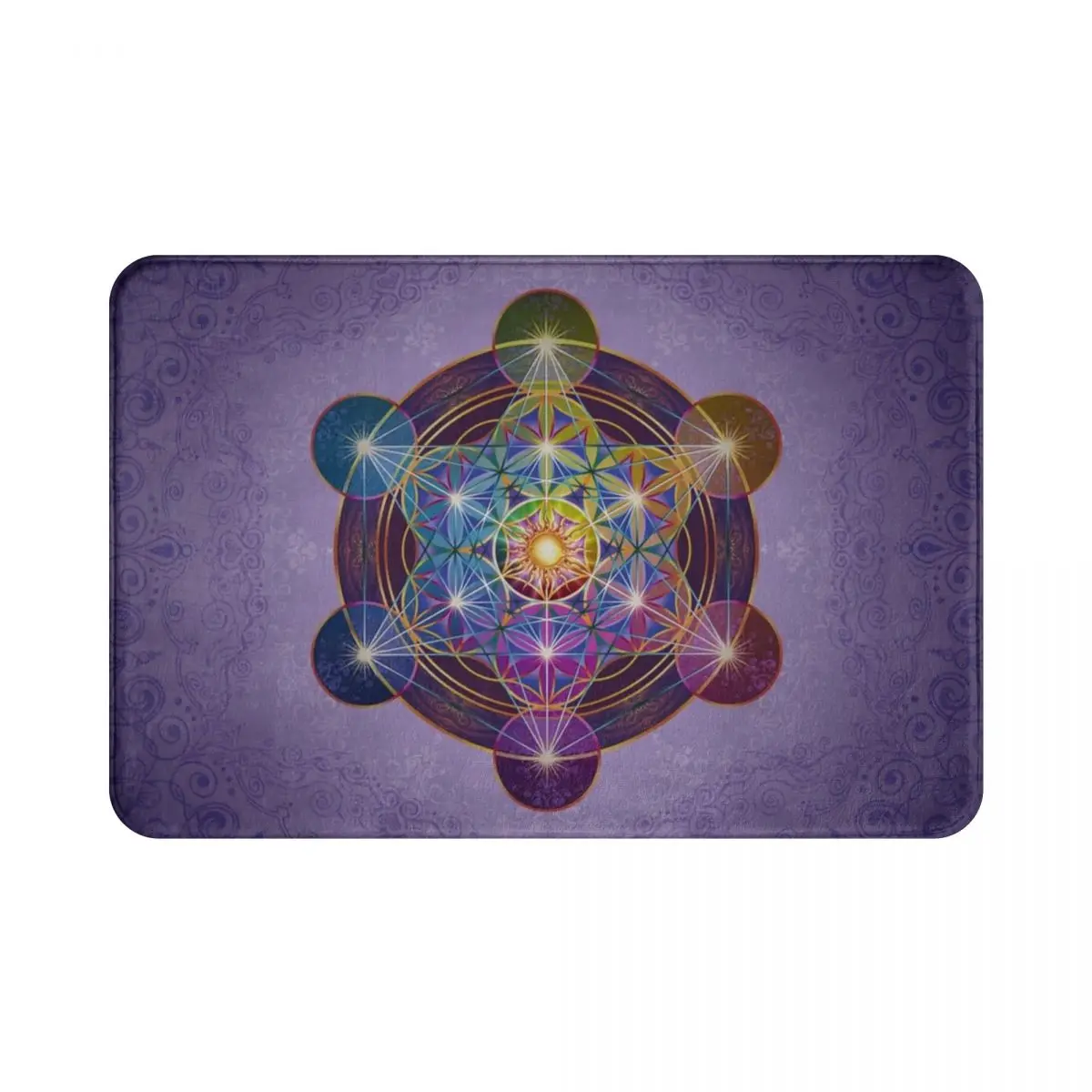 

Metatron's Cube Merkabah Polyester Doormat Rug carpet Mat Footpad Non-slip dust-proo Entrance Kitchen Bedroom balcony toilet