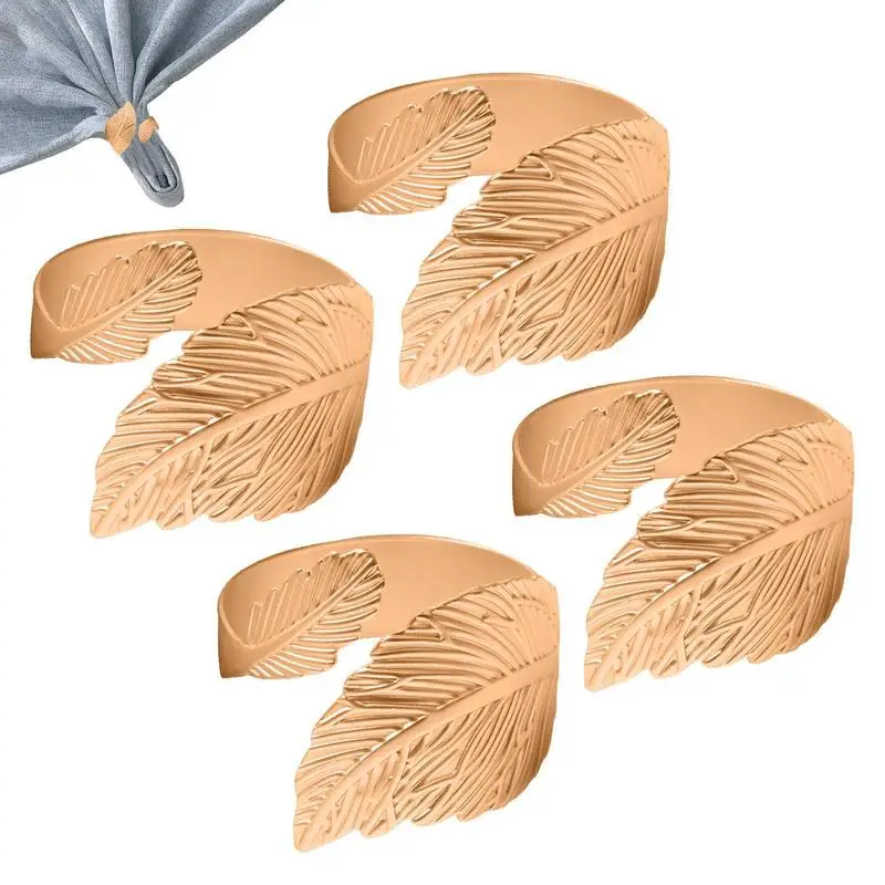 

Napkin Ring Buckles 4 Pieces Maple Leaf Napkin Bands Metal Rings DIY Table Decorations For Wedding Dinner Party Banquet Holiday