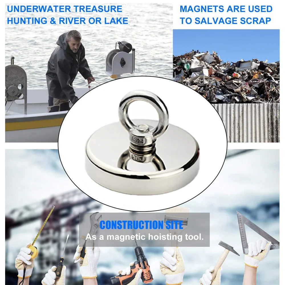 Fishing Magnets Neodymium N52 Rare Earth Magnet With Countersunk Hole Magnetic Salvage