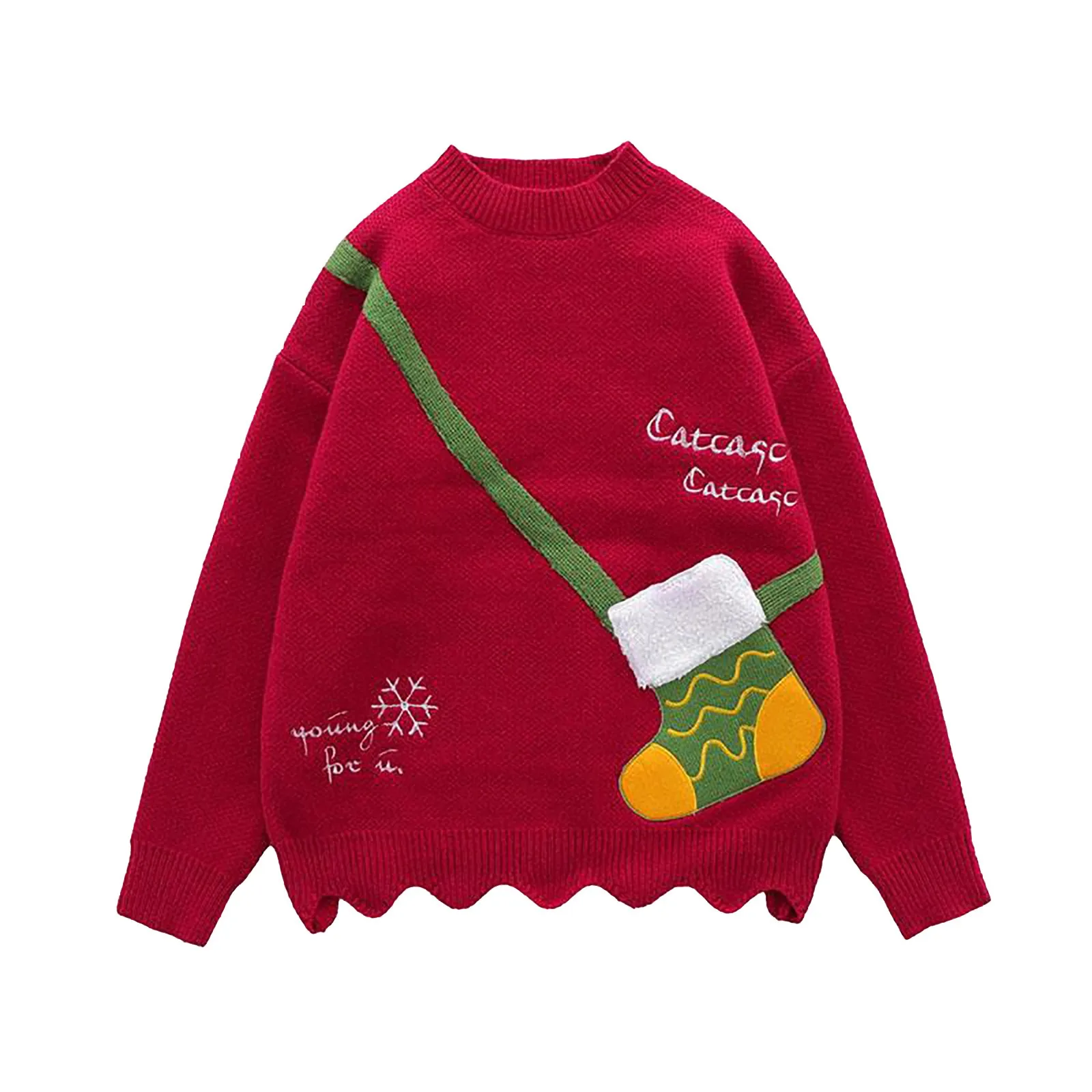 

Womens Christmas Sweater Christmas Socks Print Holiday Oversize Knitwear Pullovers Sweater Women Winter Warm Pullovers свитер