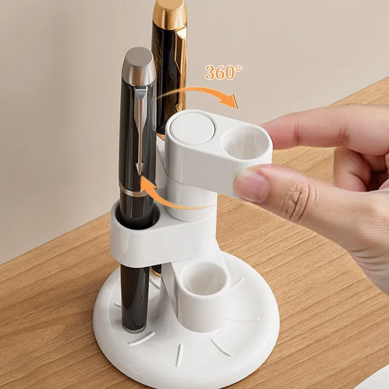 Anti-slip Toothbrush Stand 360-degree Rotatable Toothbrush Makeup Brush Holder with Anti-slip Base for Bathroom Storage Organize