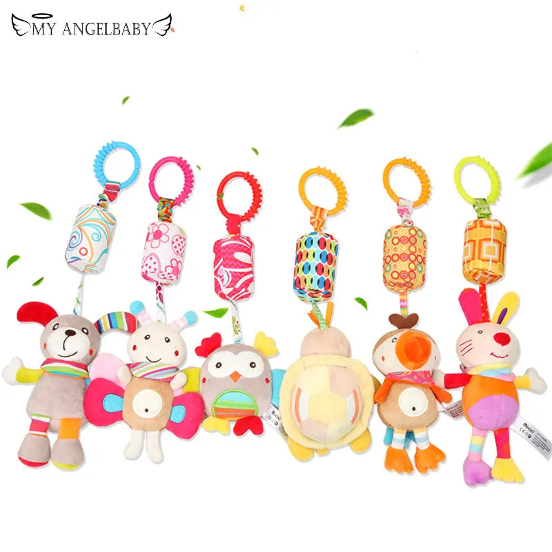 

Rattle Toys For Baby Cute Puppy Bee Stroller Toy Rattles Mobile For Baby Trolley 0-12 Months Infant Bed Hanging Gift