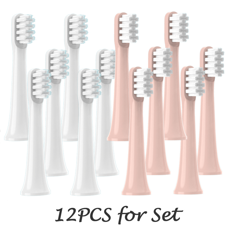 12 PCS for XIAOMI T100 Brush Heads Replaceable Sonic Electric Toothbrush Soft DuPont Bristle Clean Nozzles Refills Vacuum Brush