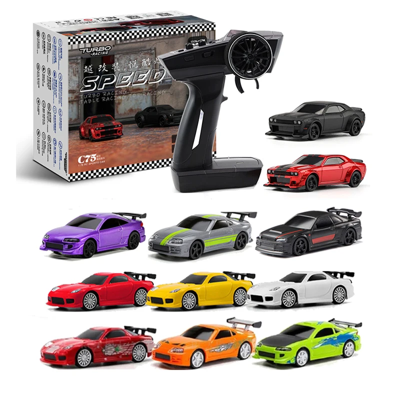 Turbo Racing 1:76 C10 C71 C74 C73 C72 Rc Sports Car Rtr Mini Giocattoli Telecomandati Completamente Proporzionali Per Regalo Per Bambini E Adulti