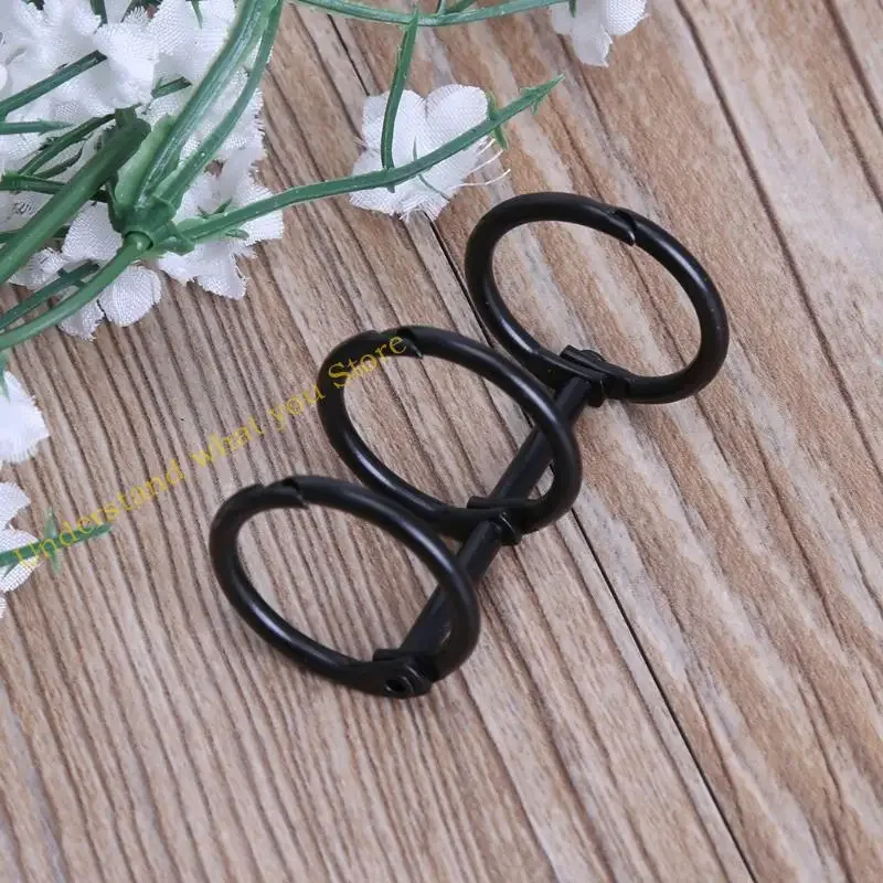 J60A DIY 금속 클립 3 개 홀 링 노트북 느슨한 잎 다이어리 사진 앨범 바인딩